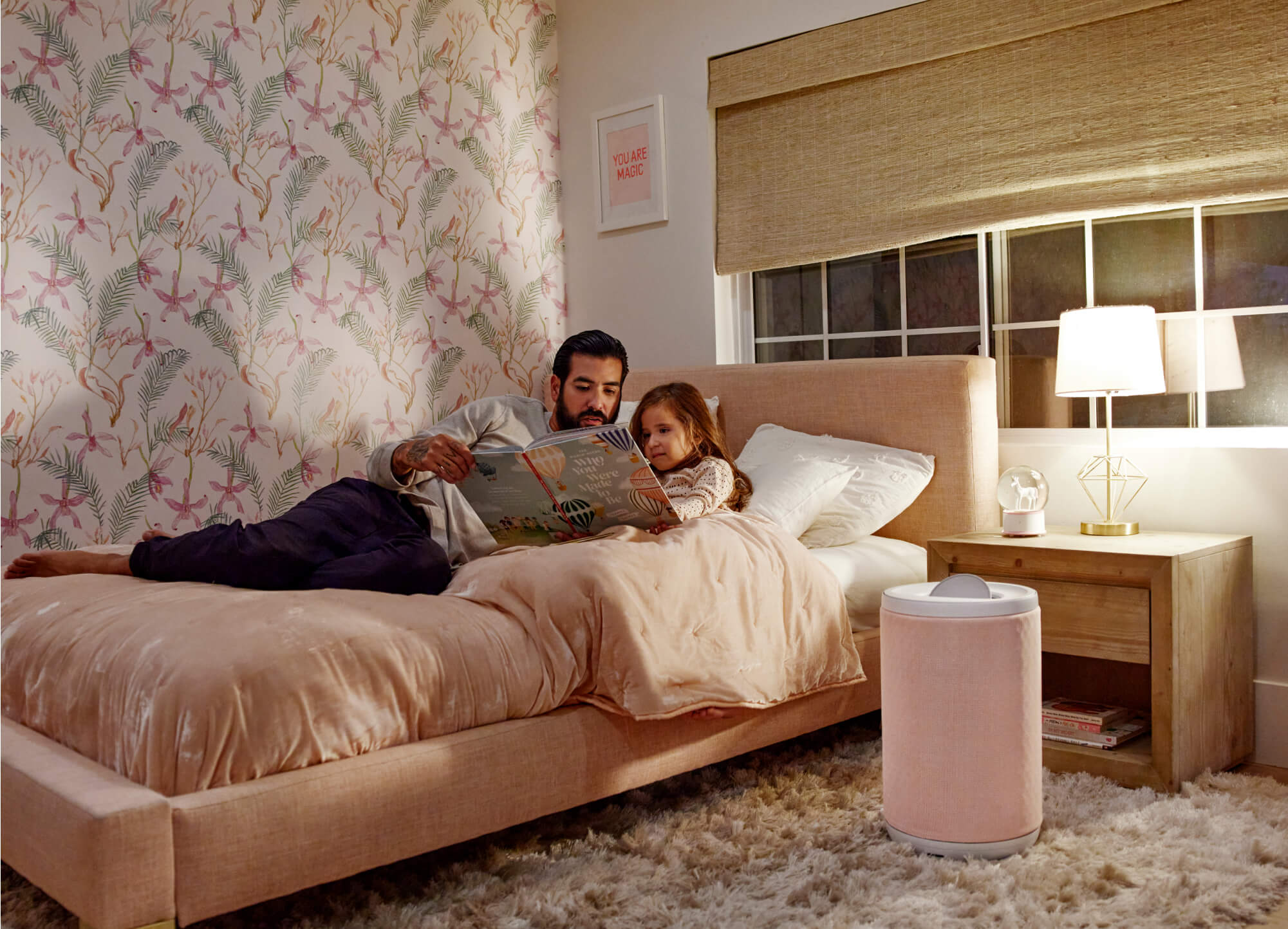 Night mode turns off the display & lowers the fan’s sound for a dreamy sleep