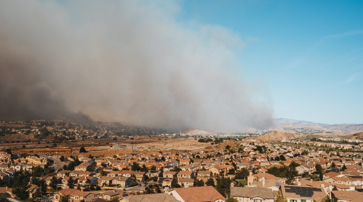 California wildfire threatens residential area. Tick Fire October 25, 2019