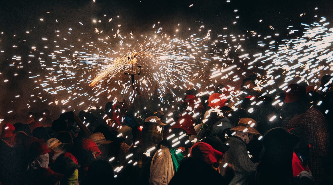 People enjoying the fire party